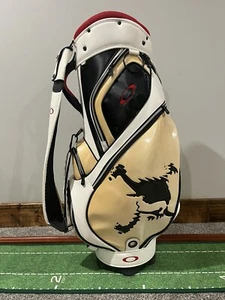 Oakley Skull Golf Bag 9.0 White Divider 4 way Strap & Rain Cover Cart 2015 Model - Picture 1 of 10