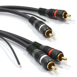 Câble audio phono blindé 2 m double RCA sans oxygène cuivre et étiquette fil audio plomb - Photo 1/4