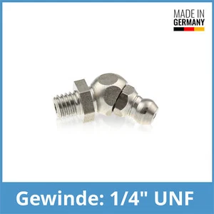 DIN 71412 B (H2) 1/4" UNF Edelstahl V2A Kegelschmiernippel Schmiernippel - Picture 1 of 1