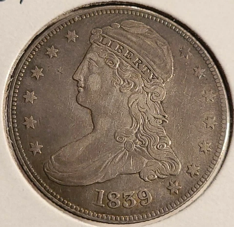 1839 GR-3 R-5+ Bust Half Dollar; Very Rare Die Variety that's Not Often Seen!! Cover