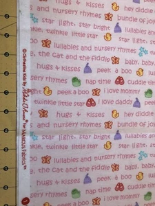 Nursery Rhymes Clothesline Kids 11” X 43” Flannel fabric #1368 - Picture 1 of 1