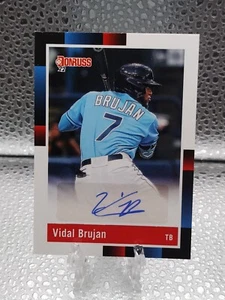 Vidal Brujan 2022 Donruss 1988 Retro Silver Holo Rookie Auto #R88S-VB Rays RC - Picture 1 of 2