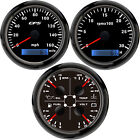 85Mm Black Gps Speedometer 160Mph Tachometer&4 In 1 Gauge Fuel Temp Oil Pressure