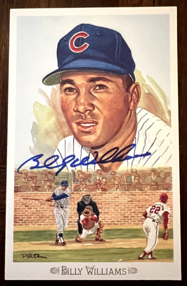 PEREZ STELLE CELEBRATION AUTOGRAPH POSTCARD BILLY WILLIAMS CHICAGO CUBS NM - Image 1 of 1
