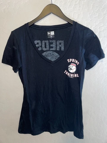 MLB Cincinnati Reds Spring Training Short Sleeve V Neck Grey Womens Size Small Cover