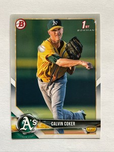 2018 Bowman Draft CALVIN COKER 1st Bowman RC Oakland ATHLETICS #BD-92