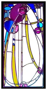 Scottish Charles Rennie Mackintosh Stylized Rose Counted Cross Stitch Pattern - Picture 1 of 5