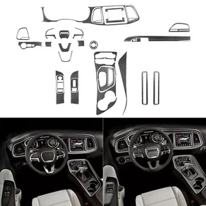 32Pcs Real Carbon Fiber Kits Full Interior Dash Trim For Dodge Challenger 15-23 - Picture 1 of 16