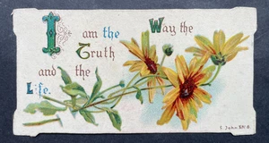 TARJETA RELIGIOSA VICTORIANA SALMO YO SOY EL CAMINO LA VERDAD Y LA VIDA - Imagen 1 de 2