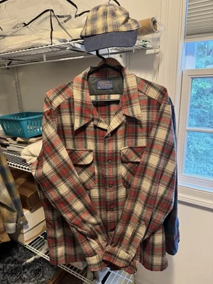 Vintage Pendleton Board Shirt Mens XLarge Wool Flannel Loop Collar 60s 70s - Image 1 of 4