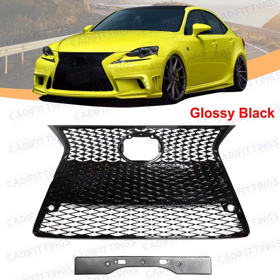 Parrilla delantera deportiva negra brillante para Lexus IS200t IS250 IS350 F 2014-2016 Foto 1 de 4