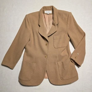 Vintage Wool Cashmere Jacobson's Blazer Womens 8 Petite Camel Tan Quiet Luxury - Picture 1 of 10