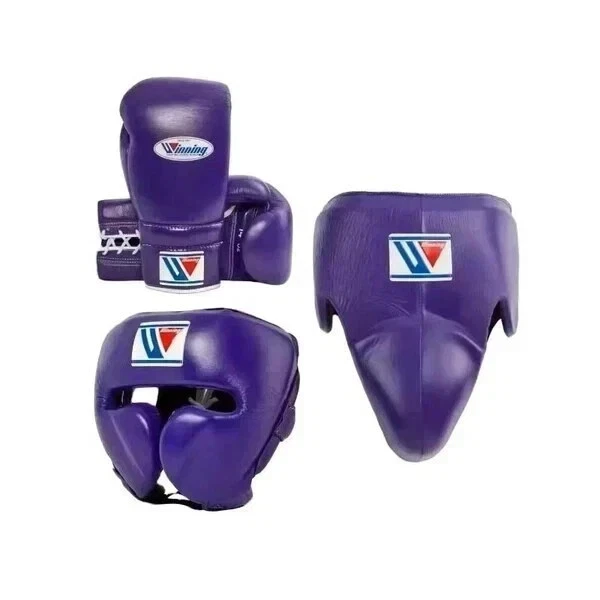 Kit de Boxeo Ganador | Guantes, Protector de Cabeza, Protector de Ingule Conjunto de Boxeo Premium Réplica Foto 1 de 4