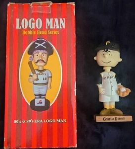 Pittsburgh Pirates Lot Of 2 Bobbleheads 2003 Charlie Brown & Logo Man 2007 - Picture 1 of 6