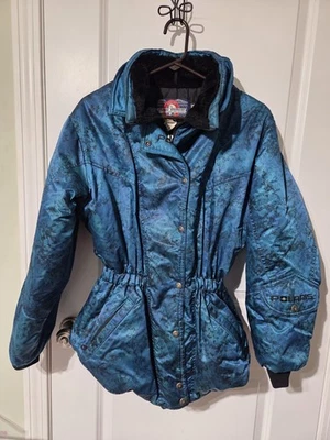 VTG Polaris Women's M Full Zip Dupont Thermoloft Cinched Waist Jacket Blues  - Image 1 of 4