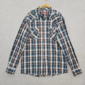 Cinch Shirt Mens Large Blue Modern Fit Pearl Snap Western Cowboy Casual - Picture 1 of 10