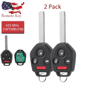 2 For 2010 2011 2012 2013 2014 Subaru Legacy Outback Remote Key Fob 4D60 Chip - Picture 1 of 7