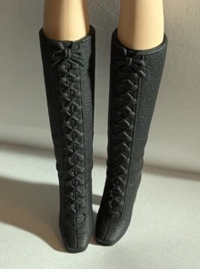 Barbie Puppe Mode Zubehör Schuhe Stiefel - passt Barbie - schwarz - Bild 1 von 3