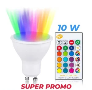 GU10 LED 10W RGB MEHRFARBIG PROGRAMMIERBAR FERNBEDIENUNG PROMO - Bild 1 von 3