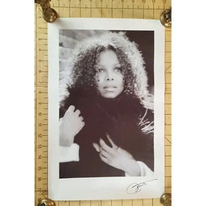 Vintage Poster SIGNED Janet Jackson The Velvet Rope Sepia Photo Poster Original - Picture 1 of 2