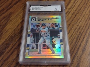 2017 Donruss Optic Baseball #99 Miguel Cabrera Gold Prizm /10 GMA 9