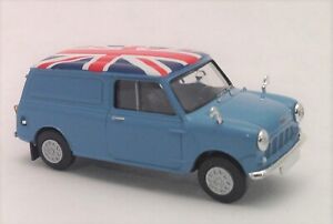 HO 1/87 Brekina #15361 - 1960's Austin Mini Cargo Van - Light Blue w/Union Jack