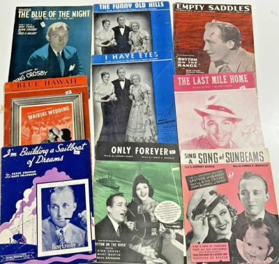 Lote de colección de partituras ULTIMATE Bing Crosby (9) Foto 1 de 4