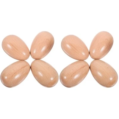 8 pcs  Wood Eggs Shakers Wooden Egg Maracas Shakers Hand Percussion Instruments - Image 1 of 4