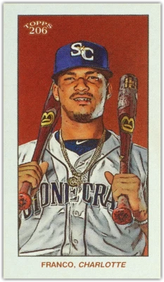 WANDER FRANCO 2020 Topps T206 Series 3 SSP Team Name Variation Charlotte - Image 1 of 4