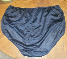 Vintage Fruit Of The Loom Plus Size Black Nylon Brief Panties~Size 12