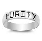 Purity Ring Genuine Solid Sterling Silver 925 Jewelry Band Width 5 mm Size 6