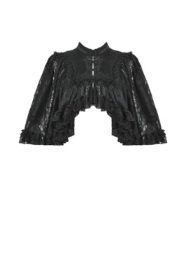 Capa Dark In Love Mujer Negra Gótica Punk Legante De Colección Encaje Mangas Grandes Foto 1 de 4