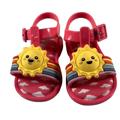 Mini Melissa Rainbow Jelly Cloudy Sun Beach  Toddler Girl Pink Sandals Size US 5 - Image 1 of 4