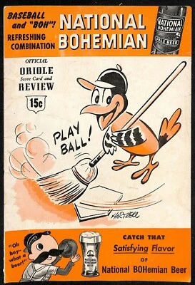 1955 Washington Senators @ Baltimore Orioles Program Ex 78353b6 - Image 1 of 2