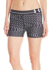 Pantalones Cortos Para Mujer Under Armour HeatGear Grandes Nuevos con Etiquetas Estampados en Blanco y Negro - Imagen 1 de 8