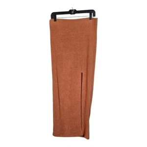 Something New Karla Hellqvist Terry Rust Maxi Skirt Front Slit Large Summer - Picture 1 of 9