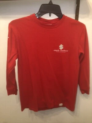 Camiseta Simply Southern Vermelha Manga Longa - Juventude Média Natal Papai Noel - Imagem 1 de 4