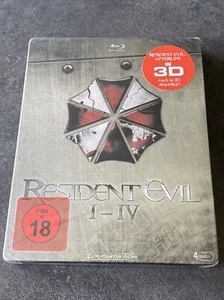 RESIDENT EVIL 1- 4 QUADRILOGY BLURAY STEELBOOK GERMANY MEDIA MARKT NEUF - Imagen 1 de 5