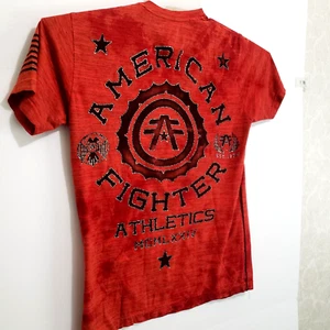 American Fighter T-Shirt ROT Baumwolle Schnalle Logo Erwachsene T-Shirt Unisex SP - Bild 1 von 6