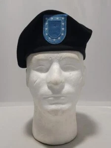 Garrison Army Black Wool Beret Size: (6 7/8) NSN: 100-01-B-2002 #C28c - Picture 1 of 6