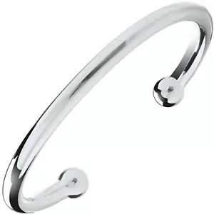 Bracciale Torque In Argento Sterling Gents Mens Solido Con Marchio Britannico - Foto 1 di 3