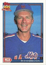 1991 Topps Baseball Bud Harrelson New York Mets #261