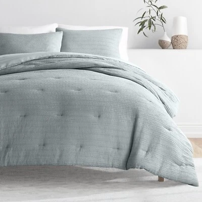 Luxury Waffle Textured 3-Piece Comforter Set: All-Season Down Alternative - Image 1 of 4