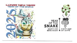5952 Lunar New Year, Snake, 2025 Panda Cachets, pictorial cancel, FDC - Picture 1 of 1