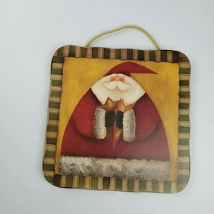 Fiddlestix Alte Welt Weihnachtsmann Sterne Volkskunst Bild Holz Plakette Wandbehang - Bild 1 von 13