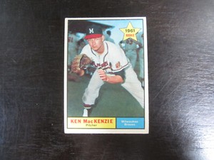 1961 Topps # 496 Ken MacKenzie Card Milwaukee Braves