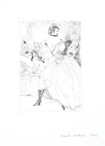 1906 Cortigiana Musica Castagne Karl Walser Acquaforte Originale Firmata - Foto 1 di 1