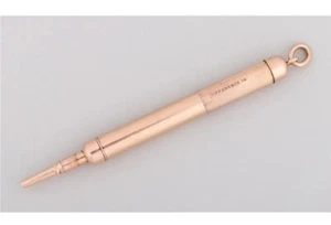 Antique Tiffany Co 14k Rose Gold Mechanical Pencil Retractable Pendant 16.2grams - Picture 1 of 8