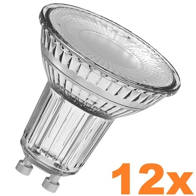 12 x  OSRAM PAR16 GU10 LED Strahler 4.3W=50W 36° warmweiss GLAS - Bild 1 von 3
