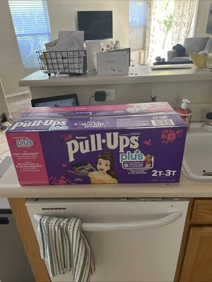 Pull-Ups +Plus Female Training Pants 2T-3T 16-34lbs 128 Count Disney Princess - Imagem 1 de 4